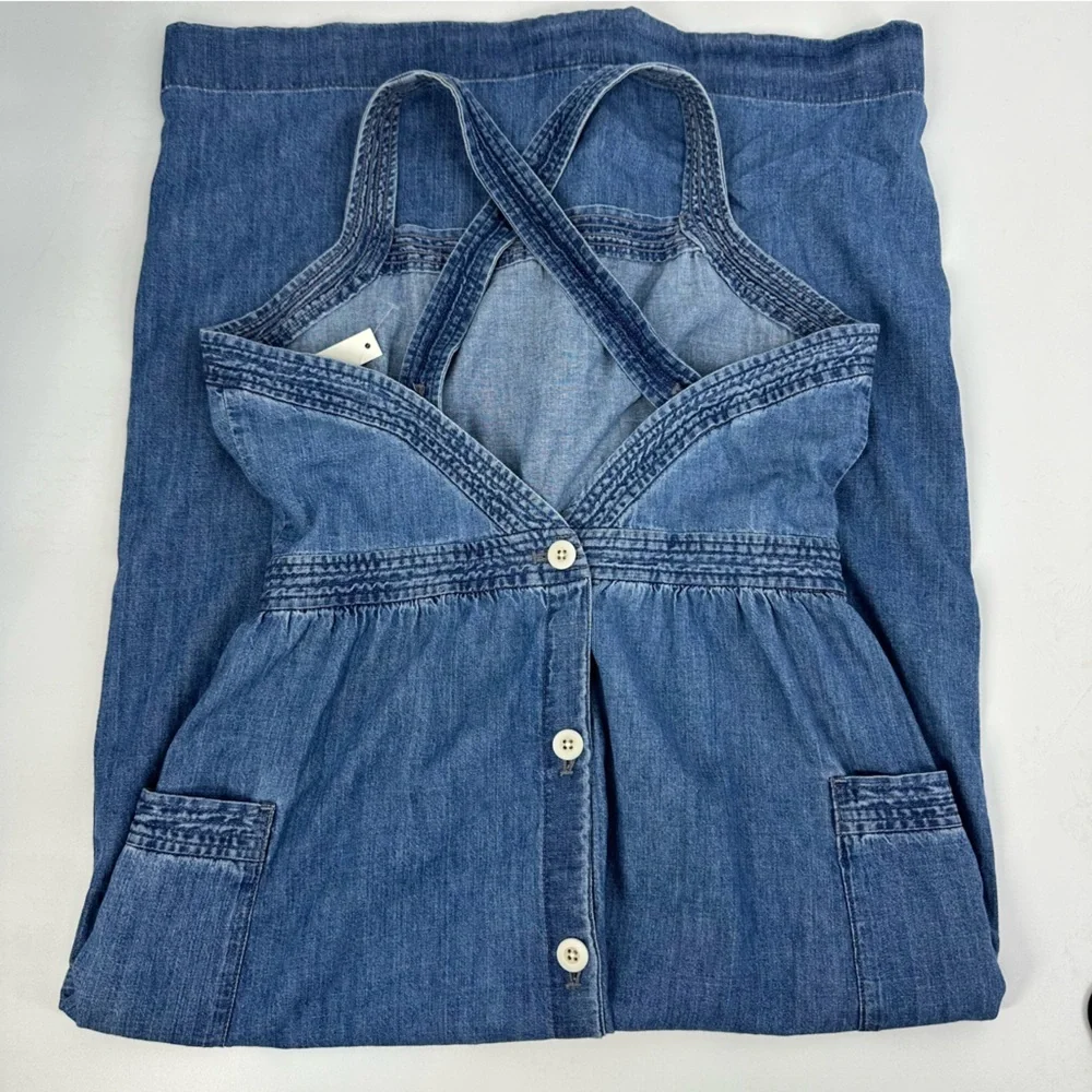 Madewell Blue Denim Midi Dress - Picture 2 of 10